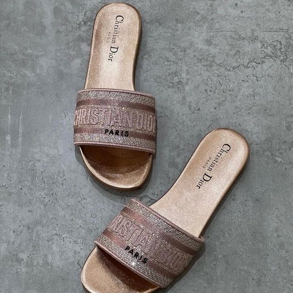 Dior Rose Gold Dway Sandal Size 38 - Picture 1 of 7